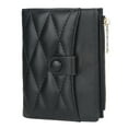 thumbnail image 1 of Women Leather Wallet Small Bifold Zipper Pocket Wallet Card Case Purse with ID Window - black, 1 of 5
