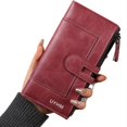 thumbnail image 1 of Women Leather Wallets, Holder Ladies Purse with Zipper Pocket, 1 of 7