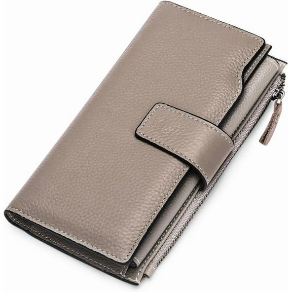 Women Leather Wallets RFID Blocking Clutch Card Holder Ladies Purse with Zipper Pocket