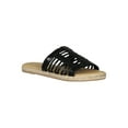 thumbnail image 1 of Women Leatherette Open Toe Caged Espadrille Slide Sandal 18475, 1 of 6