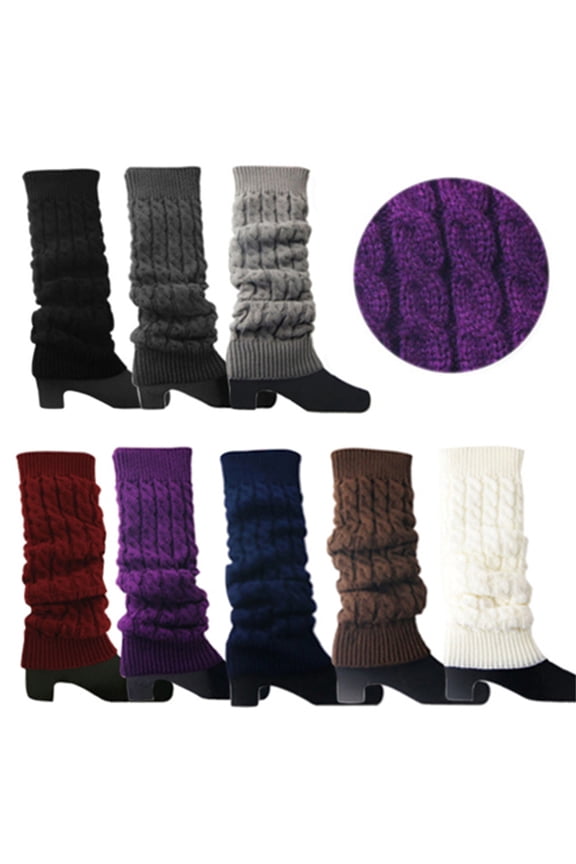 Women Leg Warmers Crochet Cable Knit, Winter Boot Cuffs Toppers Socks for Fashion and Warmth, White