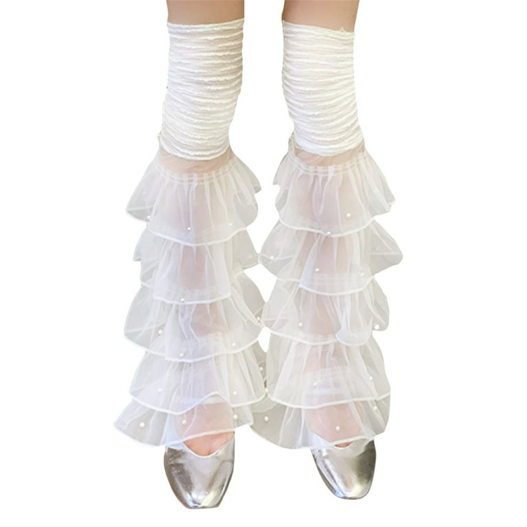 Women Leg Warmers Ruffle Lace Kawaii Y2K Harajuku Gyaru Cute