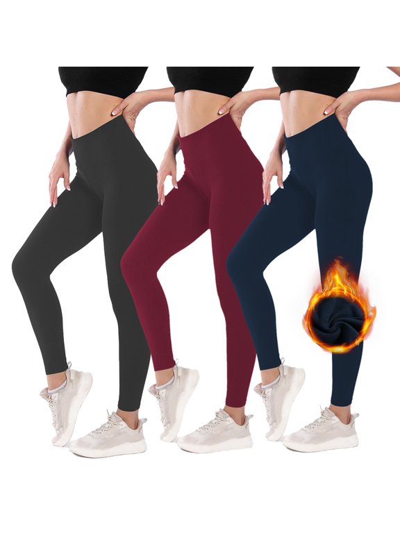 Women Leggings High Waist Slim Fit Velvet Lining Thickened Pants Hip Lift Yoga Fitness Bottoming Pants