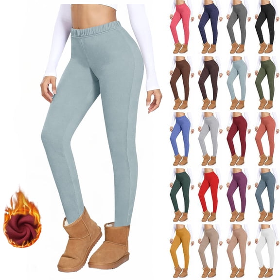 Women Leggings Pants Winter Warm Fleece Lined Thick Full Length Leggings Pants Velvet Home Leggings Casual Close Fitting
