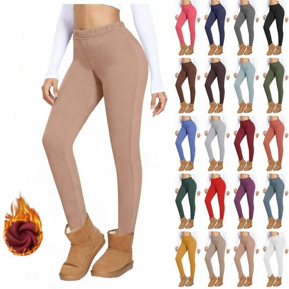 Women Leggings Pants Winter Warm Fleece Lined Thick Full Length Leggings Pants Velvet Home Leggings Casual Close Fitting