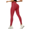 thumbnail image 1 of Women Leggings Tummy Control High Waist Thick Stretch Workout Running Leggings Yoga Pants for Women Red, 1 of 4