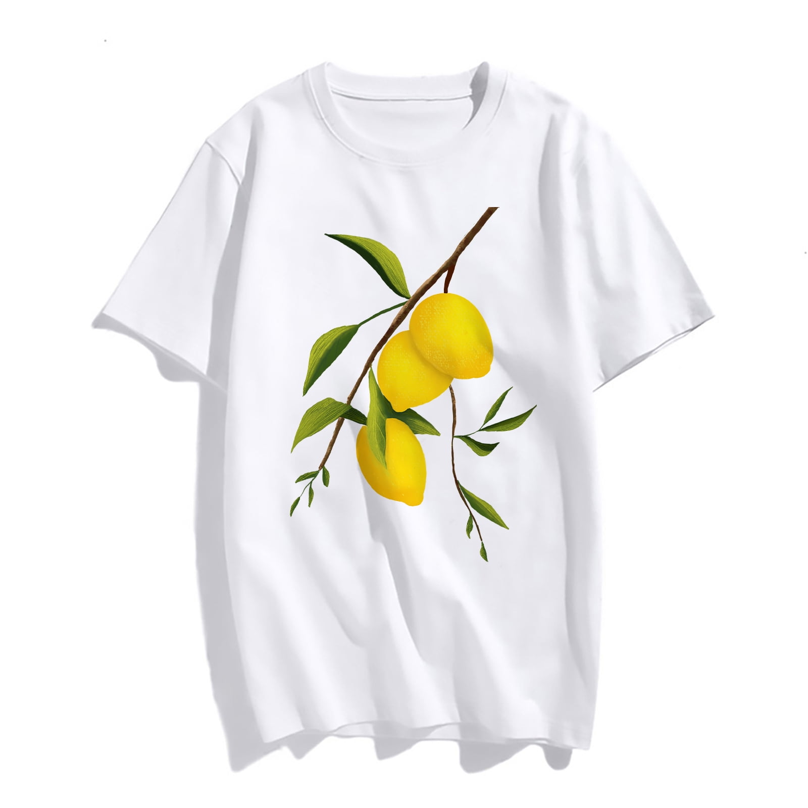 Tシャツ・カットソー COVERNAT Cool Cotton Doodle Tropical Graphic T-Shirt Lemon Women Lemon Graphics T-shirt Fashion Casual Short-sleeved