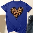 thumbnail image 1 of Women Leopard Heart Tops Short Sleeve Tshirts Loose Basic Tee Tshirt Round Neck Outfit Summer 2025, 1 of 4