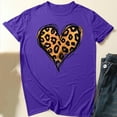 thumbnail image 1 of Women Leopard Heart Tops Short Sleeve Tshirts Loose Basic Tee Tshirt Round Neck Outfit Summer 2025, 1 of 4