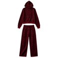 thumbnail image 1 of Women Leopard Print 2‑Piece Outfit Pullover Hooded Sweatshirt Wide Leg Pants Matching Loungewear Pant Set Casual Tracksuit S‑XXXL, 1 of 4