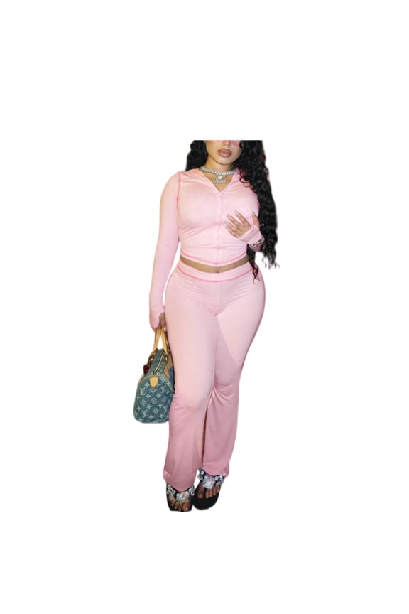 Women Leopard Print Hoodie Cardigan and High Waisted Skinny Pants Set