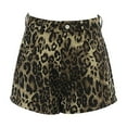 thumbnail image 1 of Women Leopard Print Jean Shorts Casual Summer Straight Leg Shorts Nice #λ х# J5K8, 1 of 1