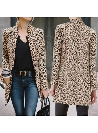 Women's Round Neck Long-sleeved Leopard Print Heart-shaped Hooded