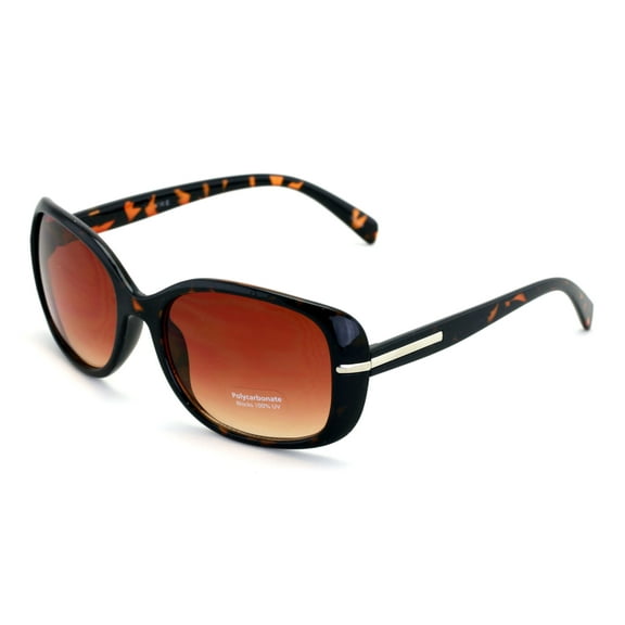 Women Leopard Print Sunglasses - Oversized Vintage Rectangular - 100% UVA and UVB