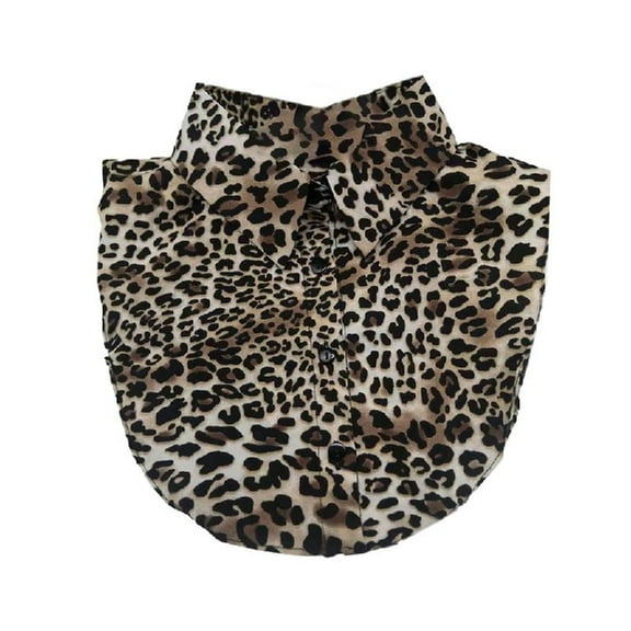 Women Leopard Snakeskin Print False Collar Half Shirt Detachable Layering Top