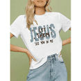 thumbnail image 1 of Women Let Them See Jesus Black Graphic Tee T Shirt Inspirational Christian Apparel Light Fabric Daily Wear Top Short Sleeve White S-5XL, 1 of 4