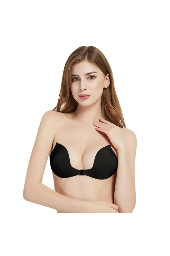 Women Lift Sticky Bra Breathable Strapless Front Button Bra Push Up Silicone Bras For Wedding Party Backless Dress Back Bra Sports Bras for Women Medium Support Lift Bra Sports Bra Large Size A Bras