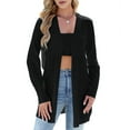 thumbnail image 1 of Women Light Cardigan Sweaters Cardigan Loose Casual Long Sleeve Open Front Breathable Black XL, 1 of 8