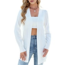 Women Light Cardigan Sweaters Cardigan Loose Casual Long Sleeve Open Front Breathable White S