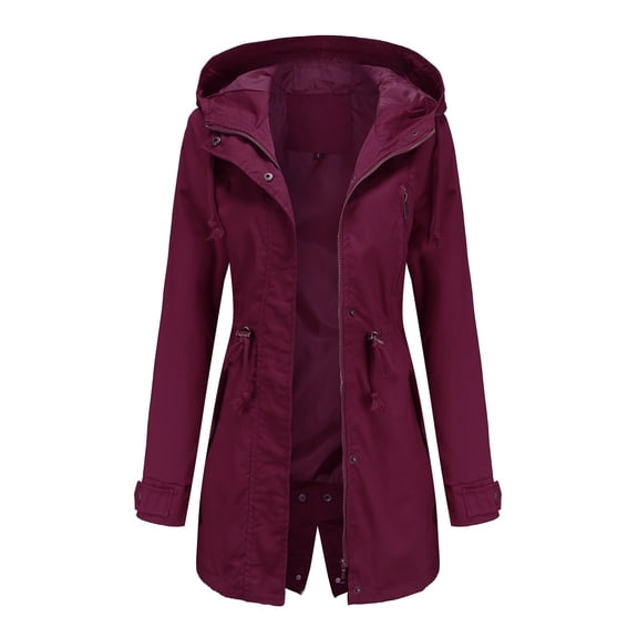 Women Light Jacket Active Outdoor Trench Windbreaker Coat With Hood Lightweight Plus Size For Girls Half Zip Windbreaker plus Size Womens Rain Coats Womens Jacket plus Size plus Size Pullover