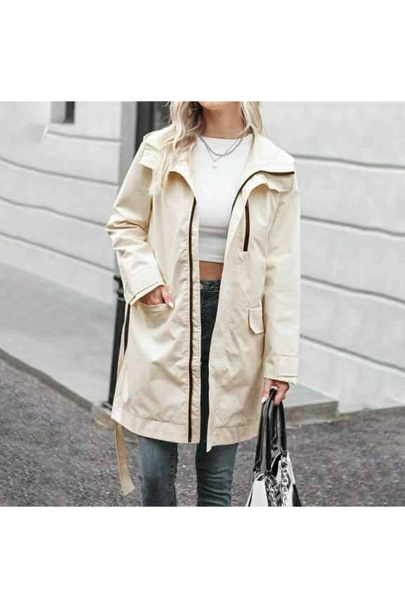 Women Light Jacket Active Outdoor Trench Windbreaker Coat With Hood Lightweight Plus Size Windbreaker plus Windbreaker Clear Raincoat Girls Workout Jacket Women plus Size Ski Jackets for Women Copper