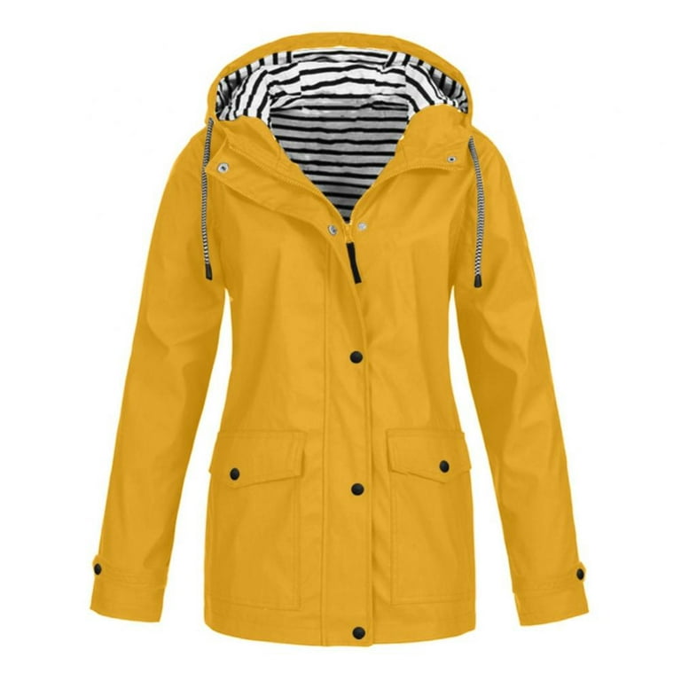 Women Light Rain Jacket Waterproof Active Outdoor Trench Raincoat with Hood  Lightweight Plus Size S-5XL