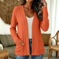 thumbnail image 1 of Women Lightweight Cardigan Long Cardigan Sweaters for Women, Knitted Cardigans for Women, Warm Cardigan Sweaters for Women Orange M, 1 of 5