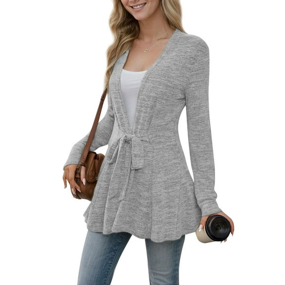 Women Lightweight Cardigan Long Sleeve V Neck Casual Lightweight Knit Sweater Open Front Cardigan, US Size Medium