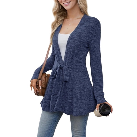 Women Lightweight Cardigan Long Sleeve V Neck Casual Lightweight Knit Sweater Open Front Cardigan, US Size Medium