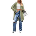 thumbnail image 1 of Women Lightweight Cardigan Sweater Mid Length Solid Color Long Sleeve Open Front Fall Winter Knit Coat Outwear, 1 of 4