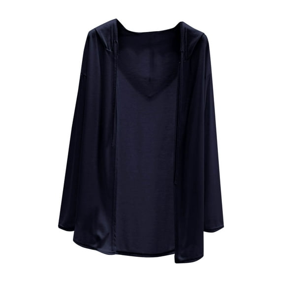 Women Lightweight Casual Hoodie Cardigans See Through Solid Color Open Front Cardigan Sweater Kimono for Summer Fall