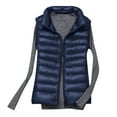 thumbnail image 1 of Women Lightweight Down Puffer Vest, Women Packable Down Puffy Outwear Vest Cotton Hooded Coat Casual Warm Coat Sleeveless Hooded Buttons Pockets, 1 of 6