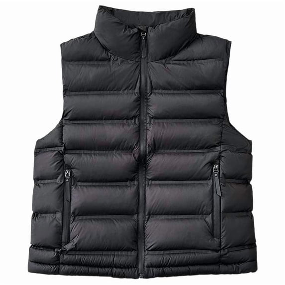 Women Lightweight Down Vest Winter Warm Womens Vests Outerwear Solid Color Puffer Women Sleeveless Zipper Jackets with Zip Pocket