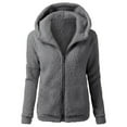 thumbnail image 1 of Women Lightweight Hooded Sweatershirt Coat Winter Warm -' Wool Zipper Coat Coat Outwear Long Jacket Light Jacket Fall Jacket Women Zip up Jacket Womens Curling Jacket Light Jackets for Juniors Jacket, 1 of 2
