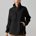 thumbnail image 1 of Women Lightweight Jackets Hooded Windbreaker Women Portable Waterproof Raincoat Hiking Travel Jackets Black 2XL, 1 of 5