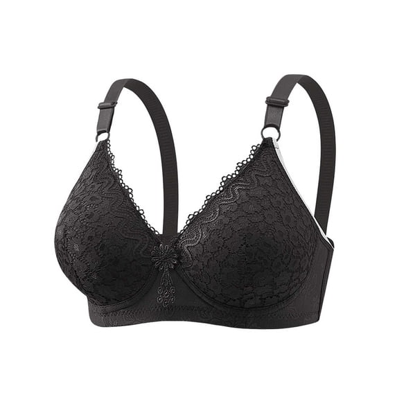 Women Lightweight Lace Bra V Neck Wireless Push up Bras Breathable Comfy Daily Tops