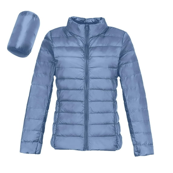 Women Lightweight Packable Puffer Jacket Stand CollorCasual Feather Down Coat Water Resistant Winter