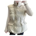 thumbnail image 1 of Women Lightweight Quilted Padded Vest Stand Collar Button down Gilet Quilted Button down Jacket with Pockets, 1 of 5