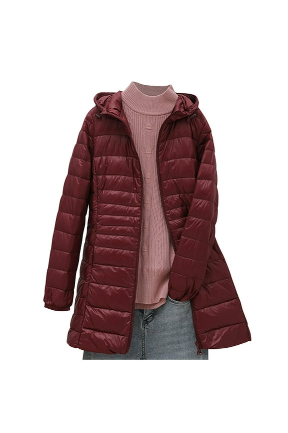 Women Lightweight Quilted Puffer Jacket Warm Winter Hooded Down Coats Casual Parkas Jackets Outerwear with Pockets
