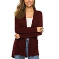 thumbnail image 1 of Women Lightweight Summer Cardigans Open Front Casual Solid Color Long Sleeve Knit Sweater Cover Up with Pockets, 1 of 5