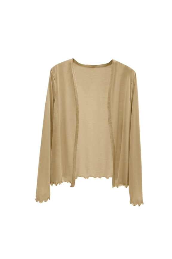 Women Lightweight Summer Rash Guard Cardigan Long Sleeve UV Protection Coverup Open Front Wrap Loungewear Sun Shawl