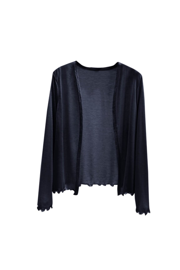 Women Lightweight Summer Rash Guard Cardigan Long Sleeve UV Protection Coverup Open Front Wrap Loungewear Sun Shawl