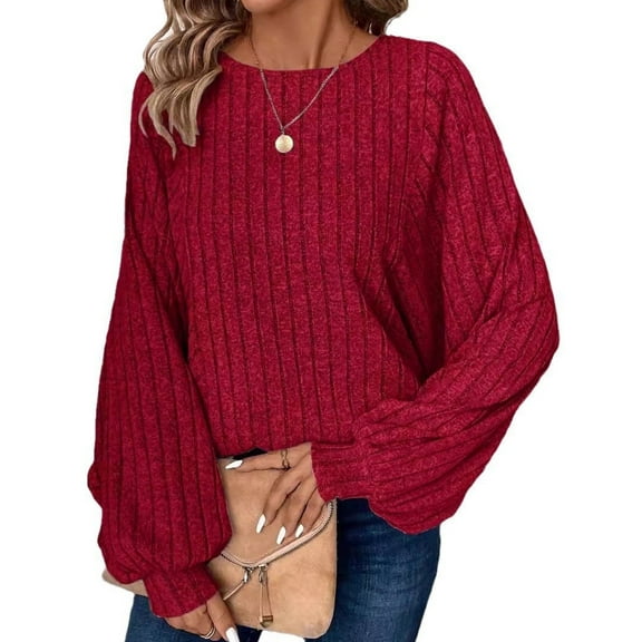Women Lightweight Sweaters Ribbed Solid Color Design 5XL Plus Size Sweaters for Womens Long Sleeves Oversized Pullover Tops Relaxed Fit Cogild