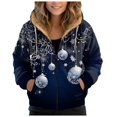 thumbnail image 1 of Women Lined Plush Sweat Jacket With Hood Autumn Winter Warm Hooded Jacket Loose Coat Pockets Large Sizes Hoodie Sweatshirt, 1 of 7