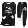thumbnail image 1 of Women Lined Sweatsuit Letter Print Winter Warm Crewneck Tops Joggers 2 Piece Outfit Tracksuits Business Suit Girls Petite Suit Women Tuxedo Suit plus Size Dress Jumpsuits for Women Evening Bridal, 1 of 4