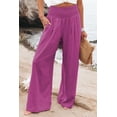 thumbnail image 1 of Women Linen Palazzo Pants Summer Boho Wide Leg High Waist Casual Lounge Pant 2024 Beach Travel Vacation Outfits, 1 of 10