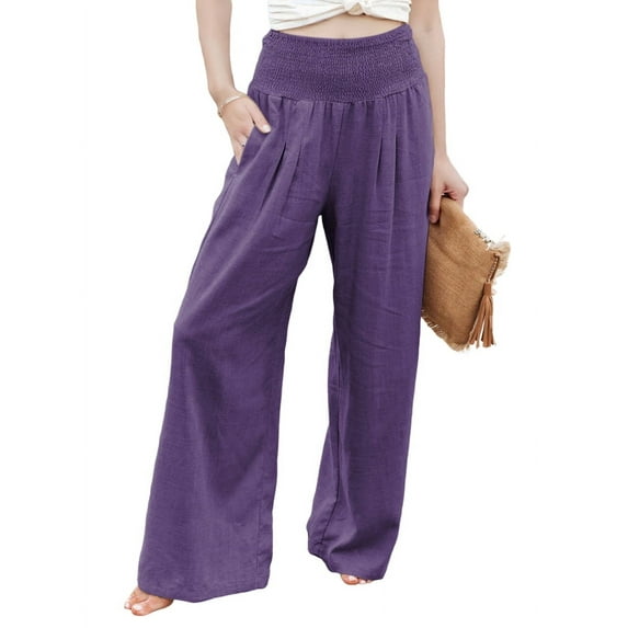 Women Linen Palazzo Pants