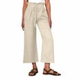 thumbnail image 1 of Women Linen Pants Casual Loose High Waist Boho Wide Leg Cropped Palazzo Beach Pants Summer Outfits 2025 Trendy, 1 of 8