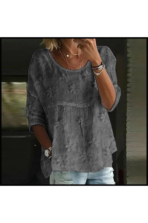 Women Linen Shirt Peasant Blouse Relaxed Fit Linen Tops Women Womens Summer Tops Gauze Popover Tops For Women Gauze Tunic Tops For Women Beach Vacation Tshirts Womens Tops Cotton