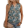 thumbnail image 1 of Women Linen Tank Tops Button V-Neck Sleeveless Vest T-Shirts Summer Breathable Lightweight Basic Shirt, 1 of 5